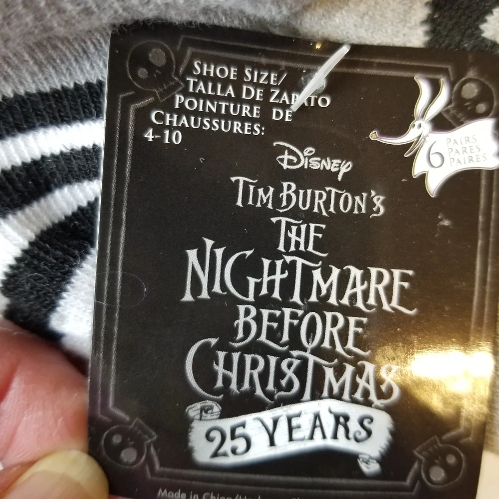 Disney The Nightmare Before Christmas 25years Bundle (6)pair No Show Socks NWT